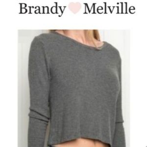 BRANDY MELVILLE • NWT • Gray Long Sleeve Top • OS